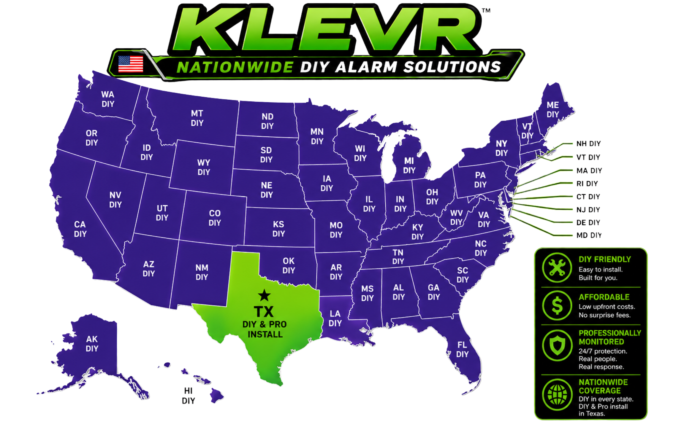 KLEVR service coverage map
