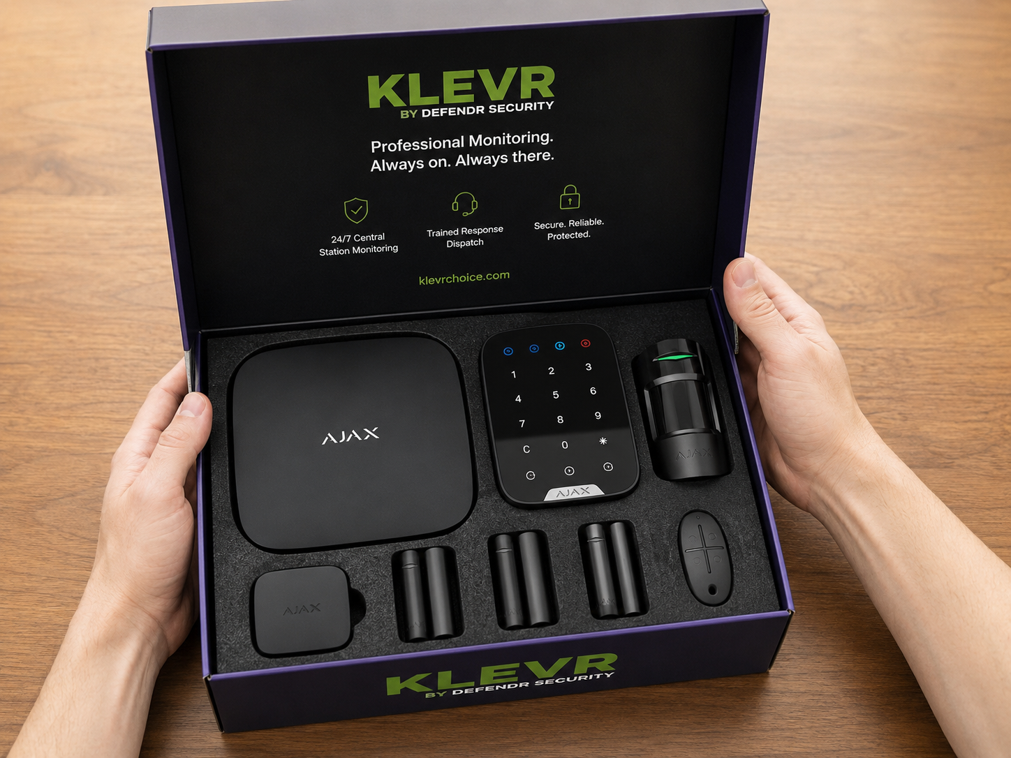 Pre-programmed KLEVR DIY security system